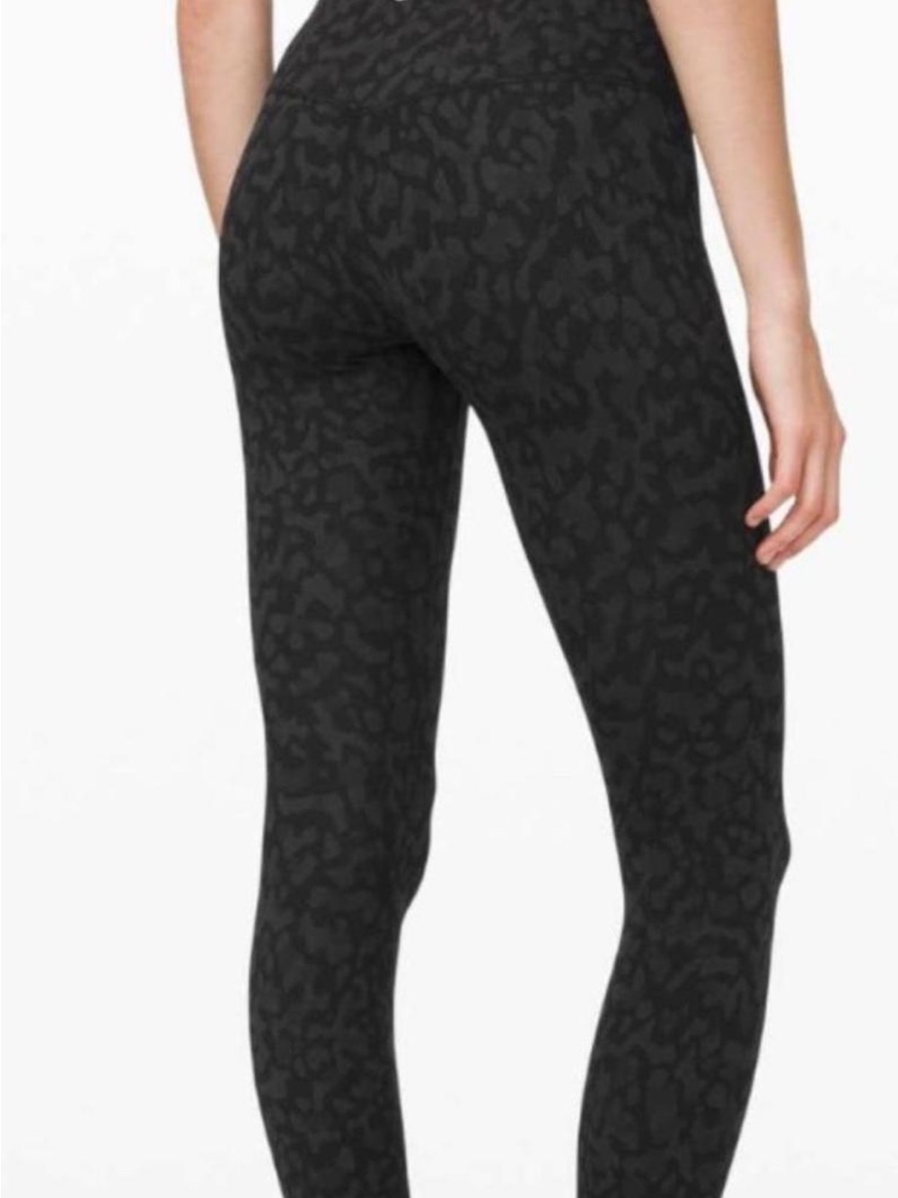 lululemon athletica Black Charcoal Leopard Print High-Rise Leggings
